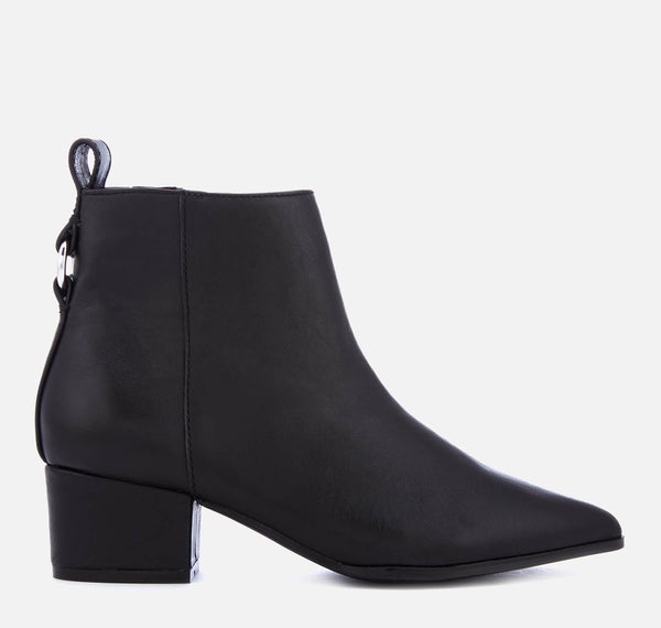 Steve Madden Women's Clover Leather Heeled Ankle Boots - Black