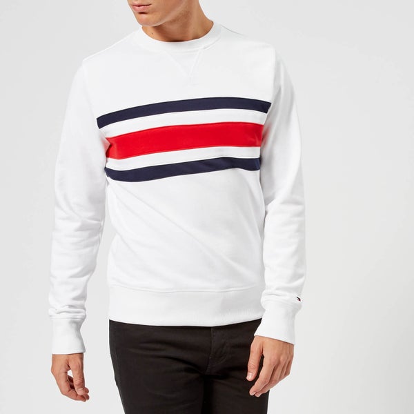 Tommy Hilfiger Men's Chest Stripe Sweatshirt - Bright White