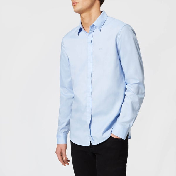Armani Exchange Men's Slim Oxford Long Sleeve Shirt - Light Blue