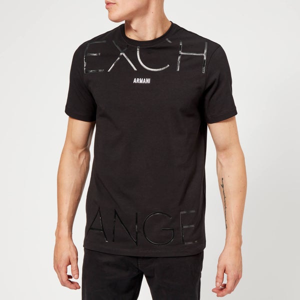 Armani Exchange Men's Collar Logo T-Shirt - Black
