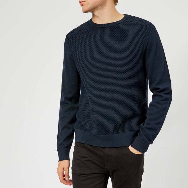 Armani Exchange Men's Waffle Knitted Jumper - Navy