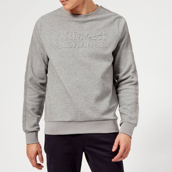 Armani Exchange Men's Quilted Logo Sweatshirt - Grey