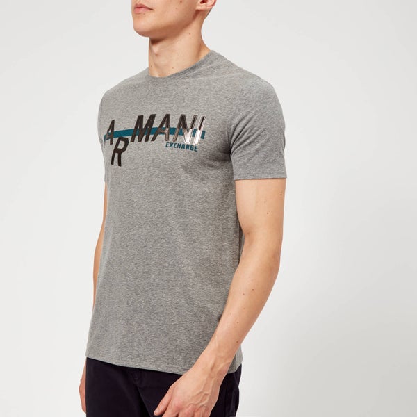 Armani Exchange Men's Metallic Logo T-Shirt - Grey