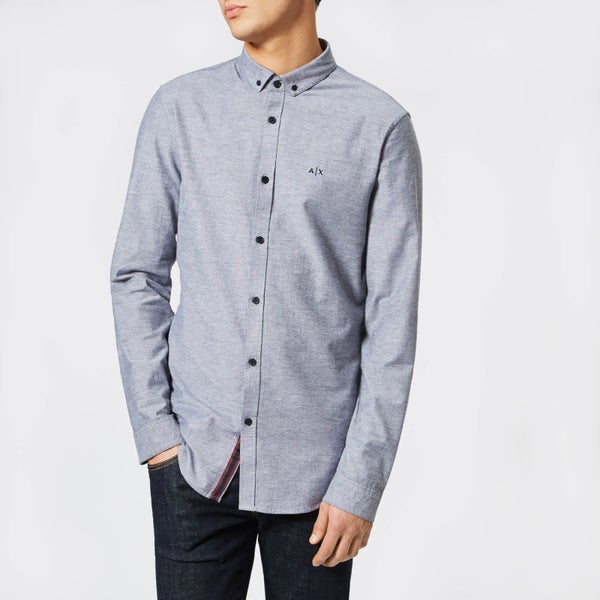 Armani Exchange Men's Slim Fit Long Sleeve Shirt - Navy