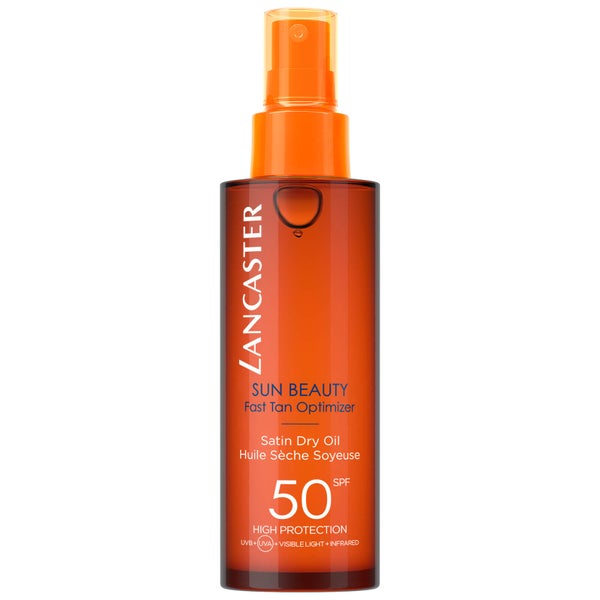 Bronzeador com FPS 50 Sun Beauty Dry Oil Fast Tan Optimiser para o Corpo da Lancaster 150 ml