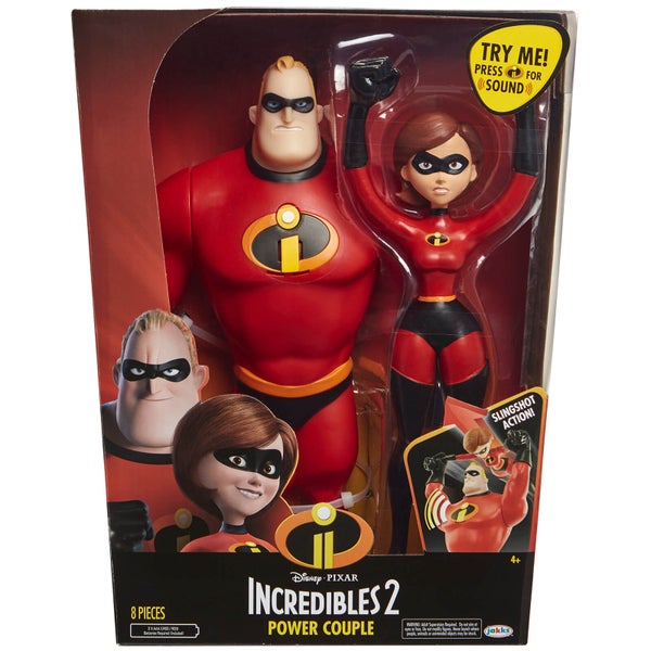 Jakks Pacific Disney Incredibles 2 12 Inch Mrs. and Mr. Incredible Figures