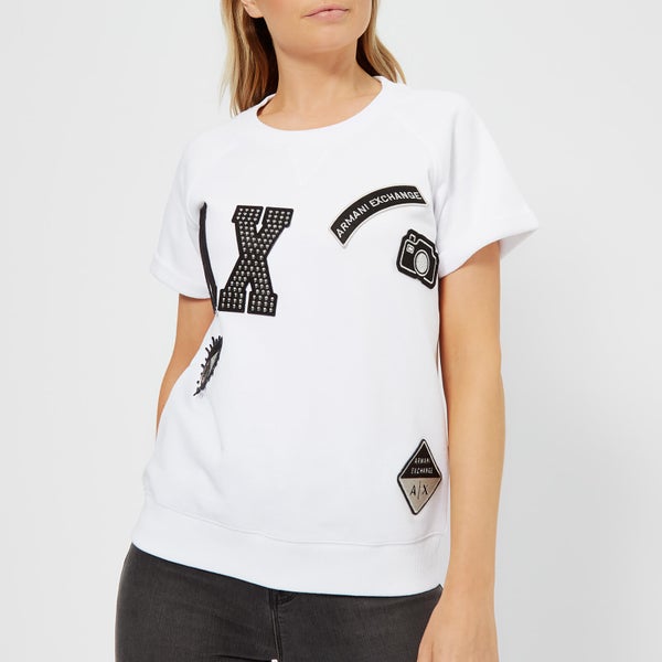 Armani Exchange Women's Patchwork T-Shirt - White