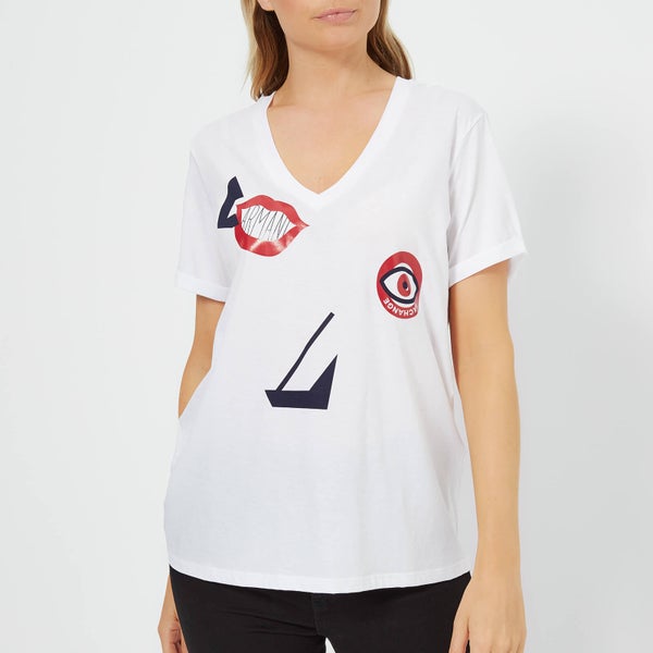 Armani Exchange Women's Printed Logo Patch T-Shirt - White