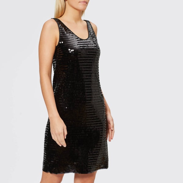 Armani Exchange Women's Sequin Sleeveless Dress - Black
