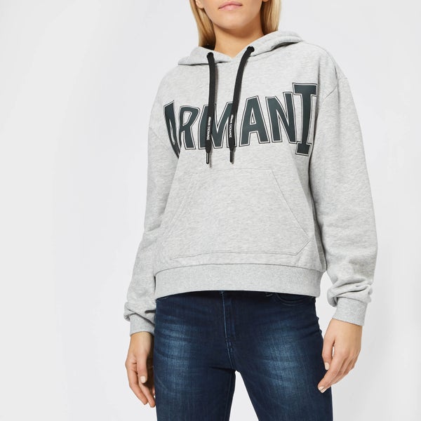 Armani Exchange Women's Logo Hooded Sweatshirt - Heather Grey