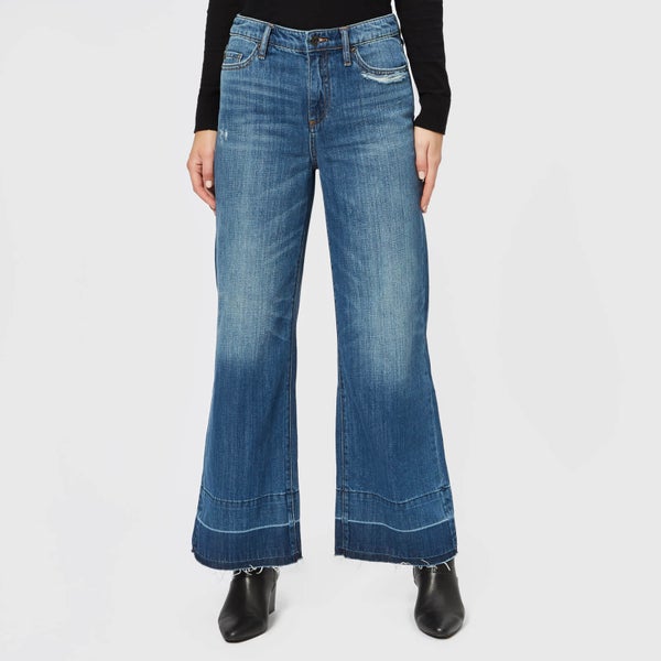 Armani Exchange Women's Wide Leg Cropped Jeans - Indigo Denim