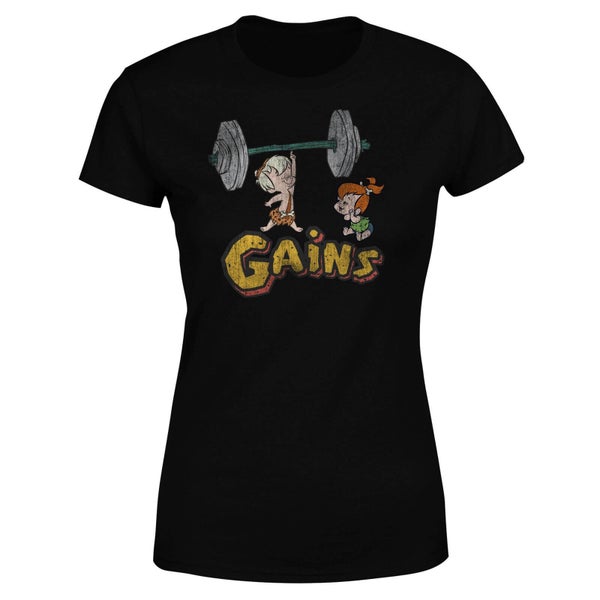 The Flintstones Distressed Bam Bam Gains Women's T-Shirt - Black