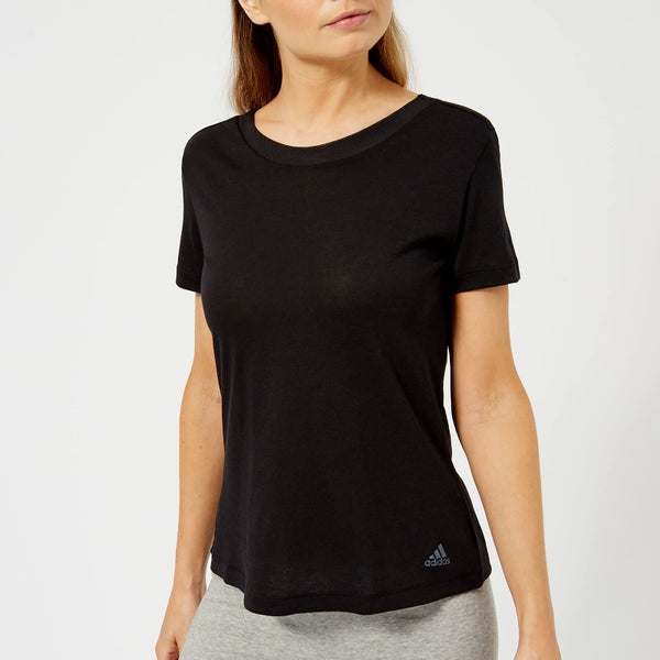adidas Women's Low Back Short Sleeve T-Shirt - Black