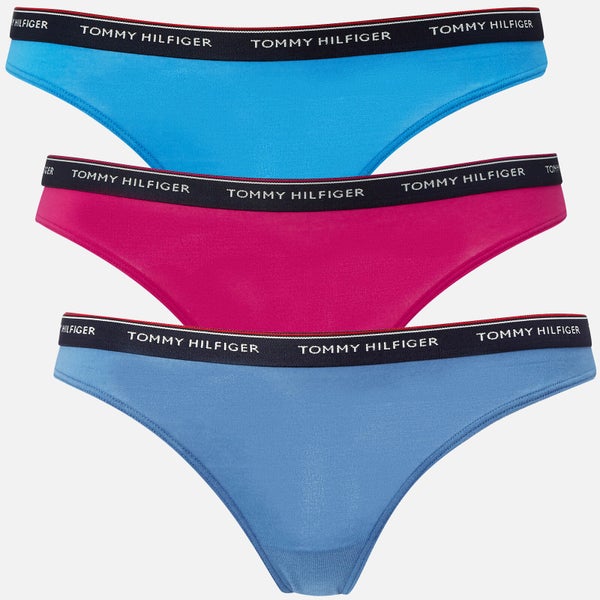 Tommy Hilfiger Women's 3 Pack Thongs - Vintage Indigo/Cherries