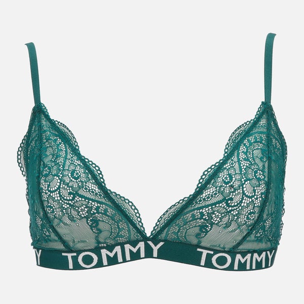 Tommy Hilfiger Women's Triangle Lace Bra - Green