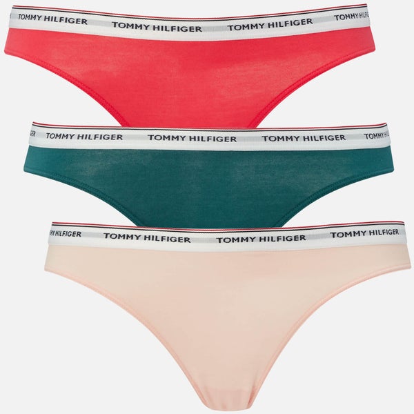 Tommy Hilfiger Women's 3 Pack Bikini Panties - Seashell Pink/Mediterranean