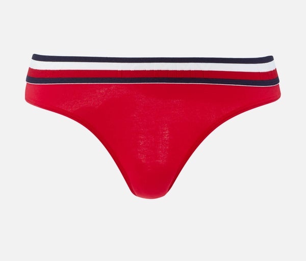 Tommy Hilfiger Women's Thong with Logo Waistband - Red