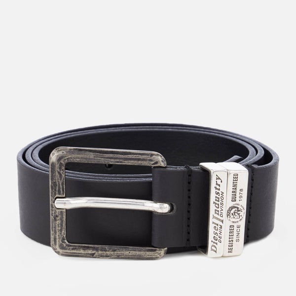 Diesel Men's Guarantee Leather Belt - Black