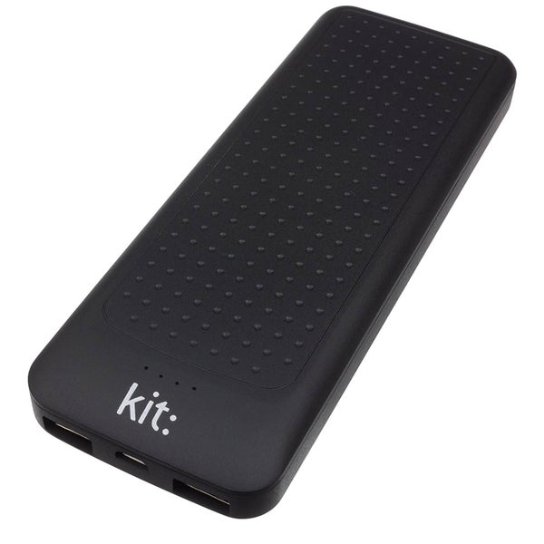 Kit 10000MAH Portable Powerbank with 2 USB Outlets for Android & Apple Smart Devices - Black