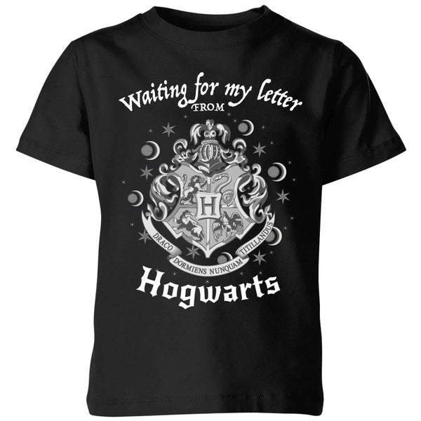 T-Shirt Enfant J'attends Ma Lettre de Poudlard - Harry Potter - Noir