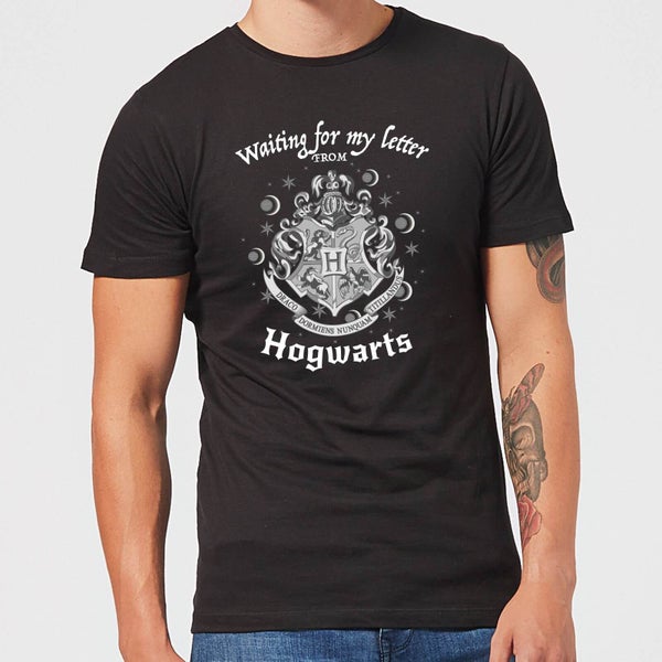 T-Shirt Homme J'attends Ma Lettre de Poudlard - Harry Potter - Noir