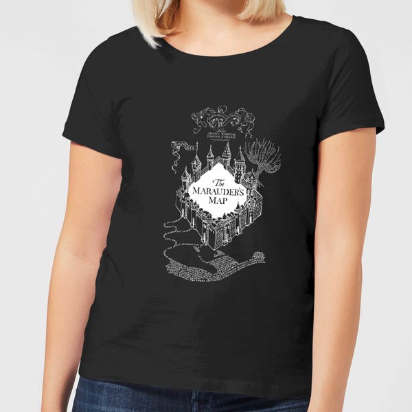 T-Shirt Femme Carte du Maraudeur - Harry Potter - Noir