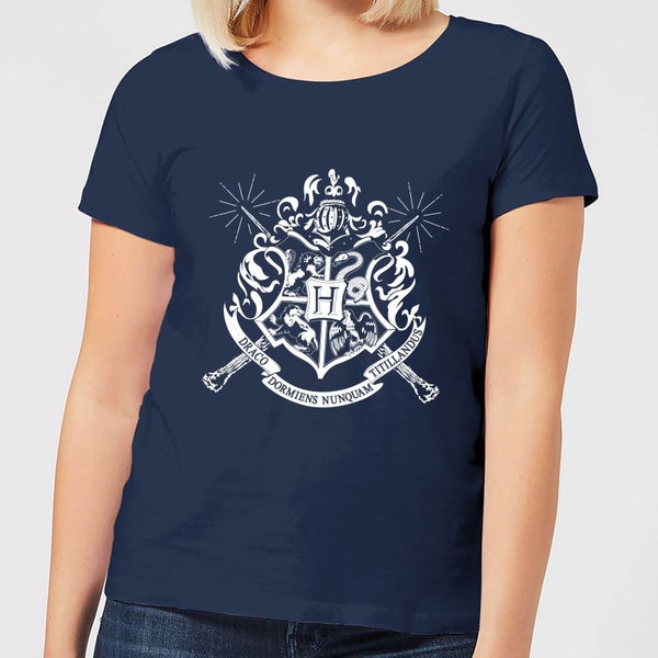 T-Shirt Femme Emblèmes des Maisons de Poudlard - Harry Potter - Bleu Marine