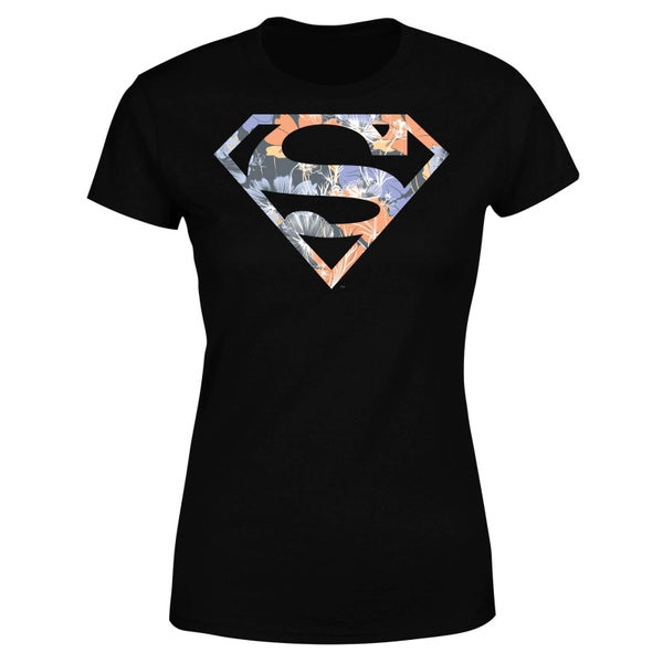 T-Shirt Femme Logo Superman Fleuri DC Originals - Noir