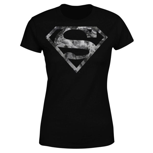 DC Originals Marble Superman Logo Damen T-Shirt - Schwarz