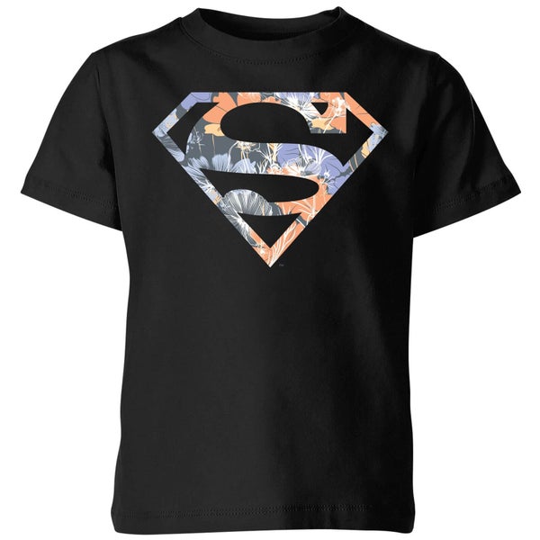 T-Shirt Enfant Logo Superman Fleuri DC Originals - Noir