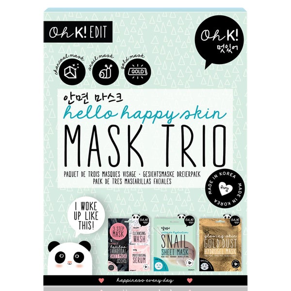 Набор из трех масок для лица Oh K! Hello Happy Skin Kit 25 мл