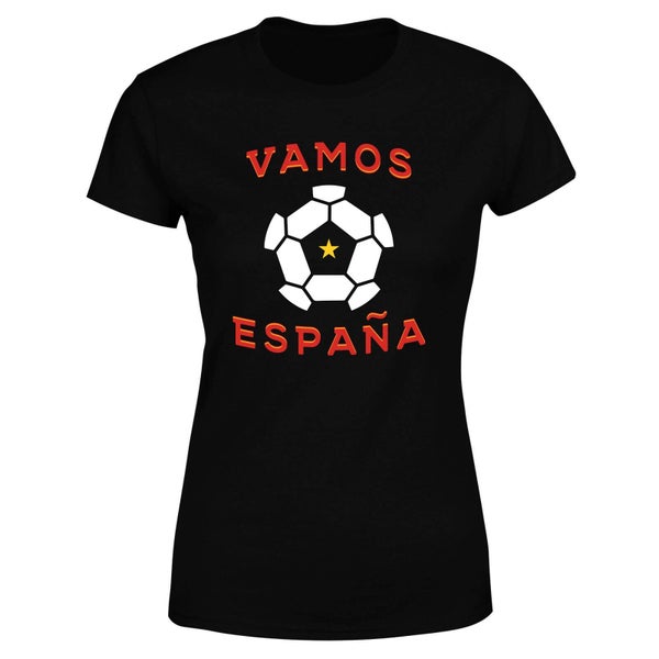 T-Shirt Femme Vamos España Football - Noir