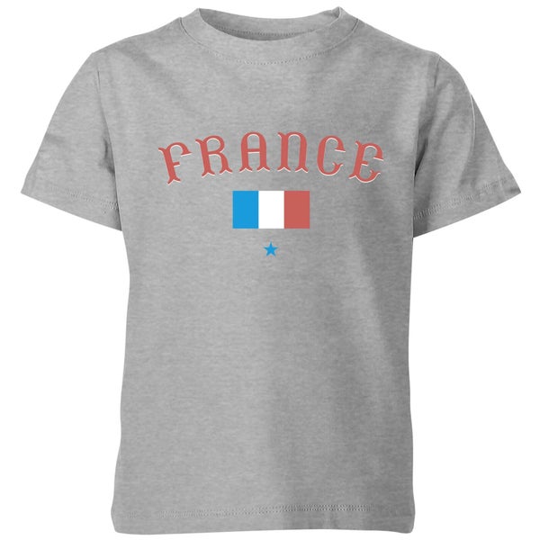 T-Shirt Enfant Équipe de France et Drapeau Football - Gris