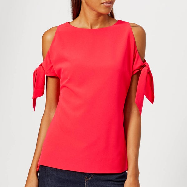 Ted Baker Women's Yaele Tie Sleeve Cold Shoulder Top - Bright Red