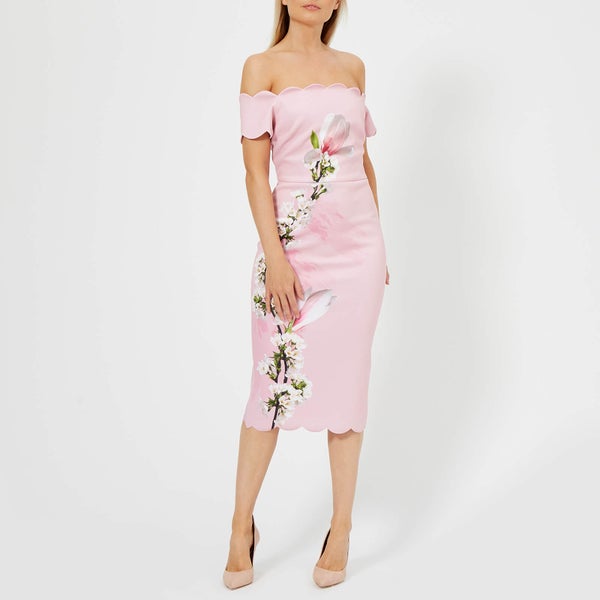 Ted Baker Women's Olyva Pink Harmony Scallop Bodycon Dress - Pl-Pink