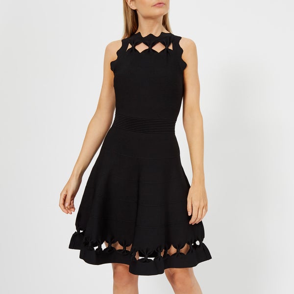 Ted Baker Women's Cherina Bow Detail Knitted Skater Dress - Black