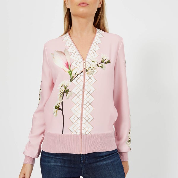 Ted Baker Women's Emylou Harmony Print Zip Up Cardigan - Pl-Pink