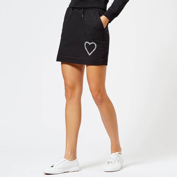 Love Moschino Women's Heart Logo Jersey Mini Skirt - Black