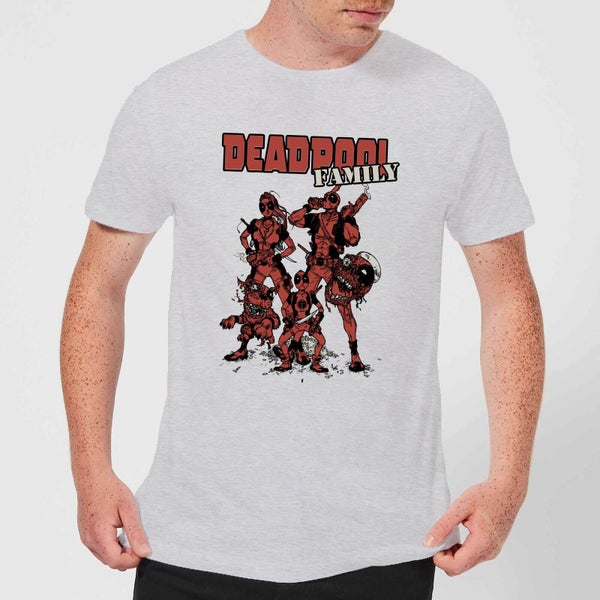 Marvel Deadpool Family Group Men's T-Shirt - Grey