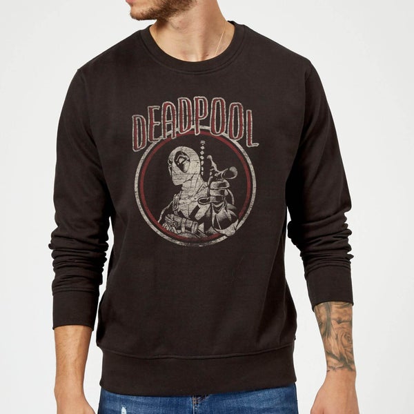 Marvel Deadpool Vintage Circle Sweatshirt - Black