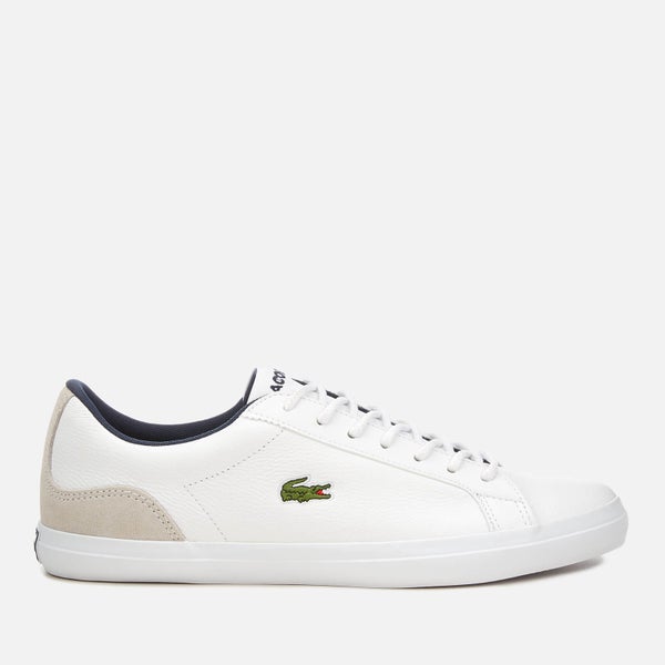 Lacoste Men's Lerond 318 3 Leather/Suede Trainers - White/Navy