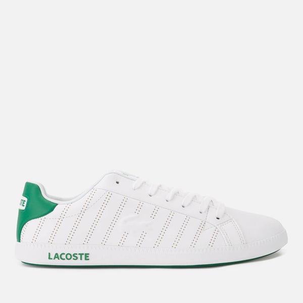 Lacoste Men's Graduate 318 1 Perforated Leather Trainers - White/Green