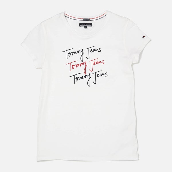 Tommy Hilfiger Girls' Essential Brand T-Shirt - White