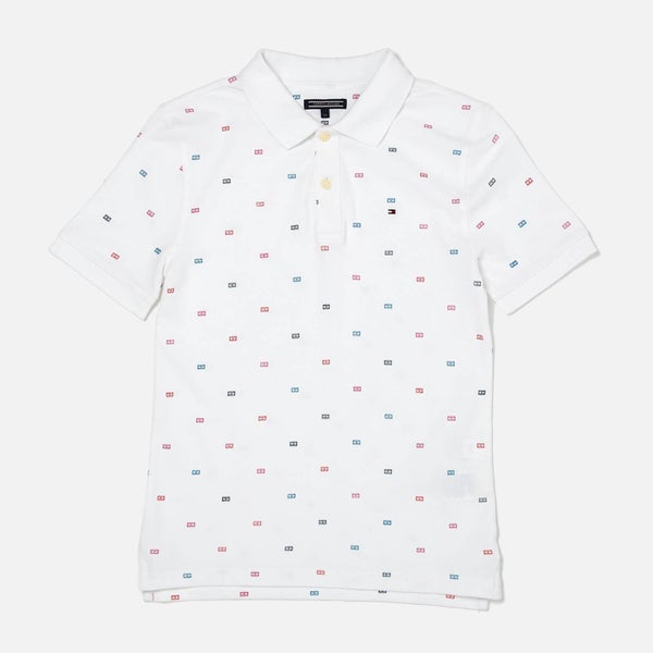 Tommy Hilfiger Boys' Pattern Polo Shirt - Bright White