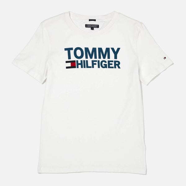 Tommy Hilfiger Boys' Essential Graphic Logo T-Shirt - White