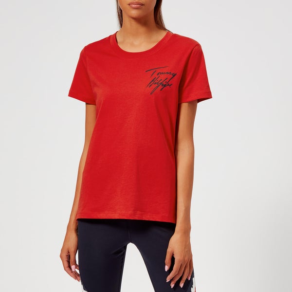 Tommy Hilfiger Women's Fifi Short Sleeve Round Neck T-Shirt - Red