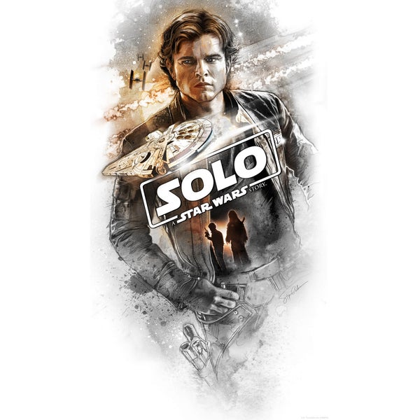 Star Wars Solo "Flying Solo" Zavvi UK Exclusive Print by Steve Anderson (15.5 x 28 Inches)