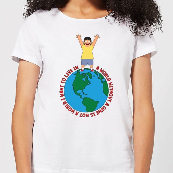 T-Shirt Femme A World Without A Gene Bob's Burgers - Blanc