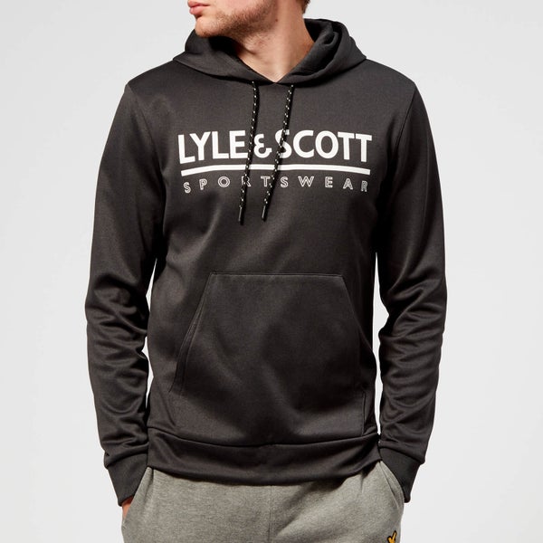 Lyle & Scott Sportswear Men's Cheviot Graphic Mid Layer Hoody - True Black Marl