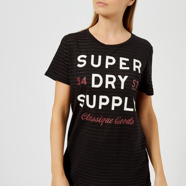 Superdry Women's Classique Goods Long Line T-Shirt - Noir Black